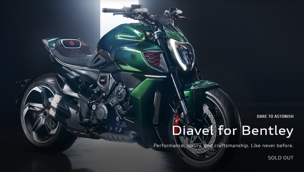 A Ducati Diavel V4 Bentley